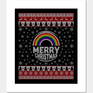 Merry Christmas Gay Rainbow LGBT Posters and Art